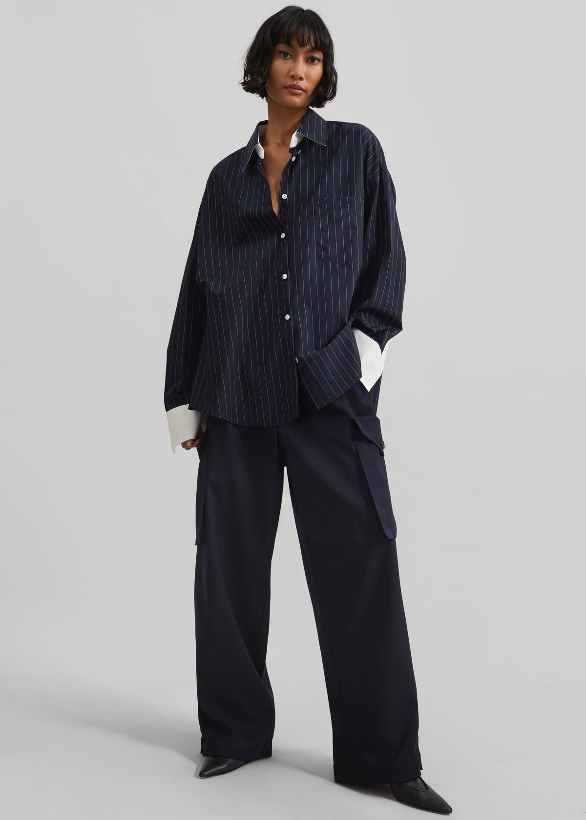 Lorna Shirt - Navy/White Pinstripe – view 7 of 9