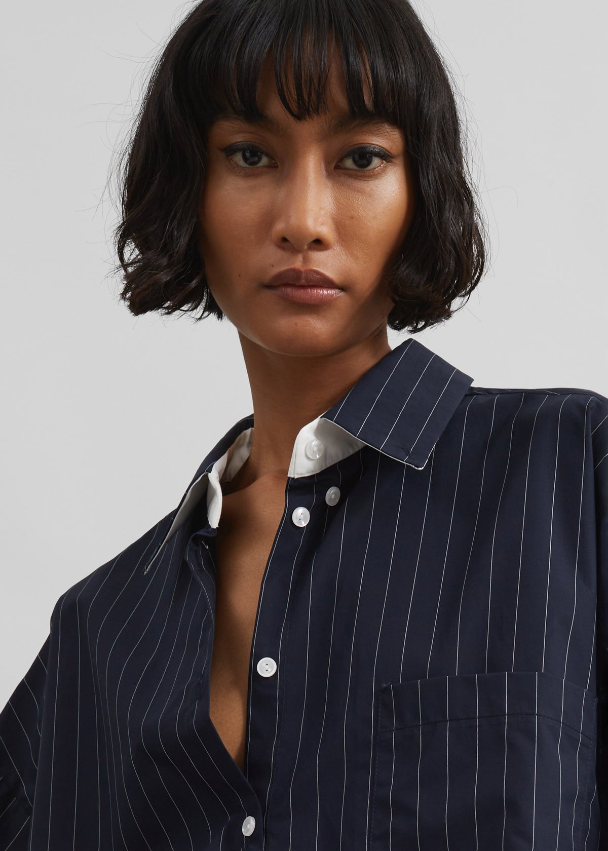 Lorna Shirt - Navy/White Pinstripe – view 5 of 9