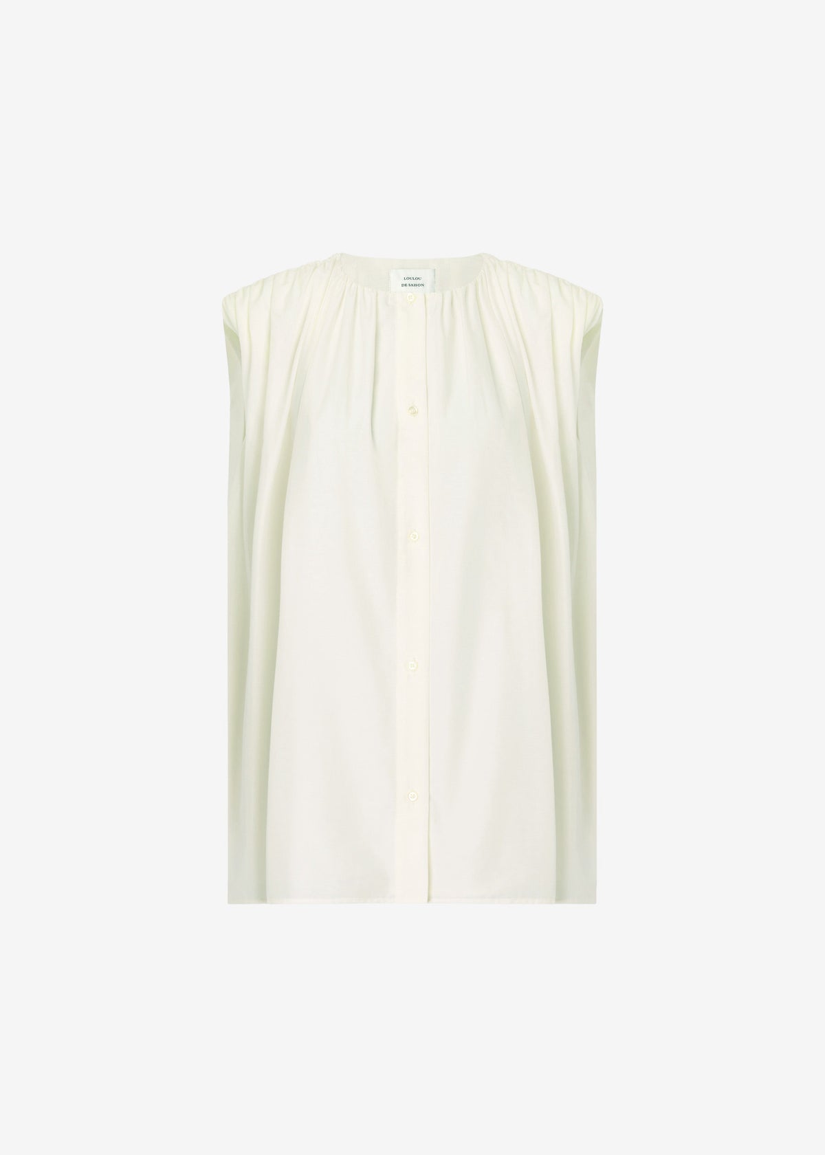 Loulou de Saison Anca Gathered Blouse - Ivory – view 6 of 6
