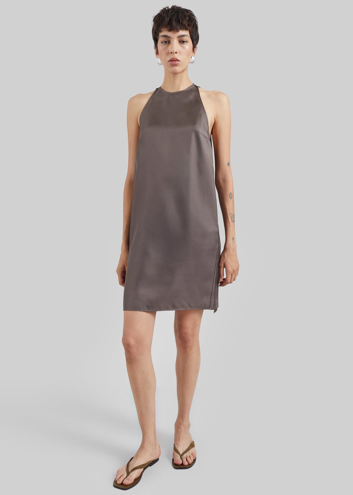 Loulou de Saison Bruna Cape Dress - Dark Brown – view 1 of 7