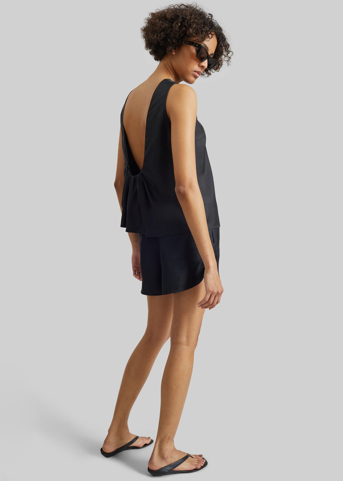 Loulou de Saison Cabo Elasticated Silk Shorts - Black – view 6 of 7