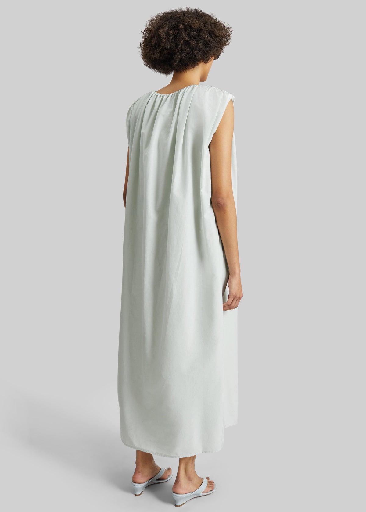 Loulou de Saison Cora Midi Cotton Silk Voile Dress - Mist – view 4 of 5