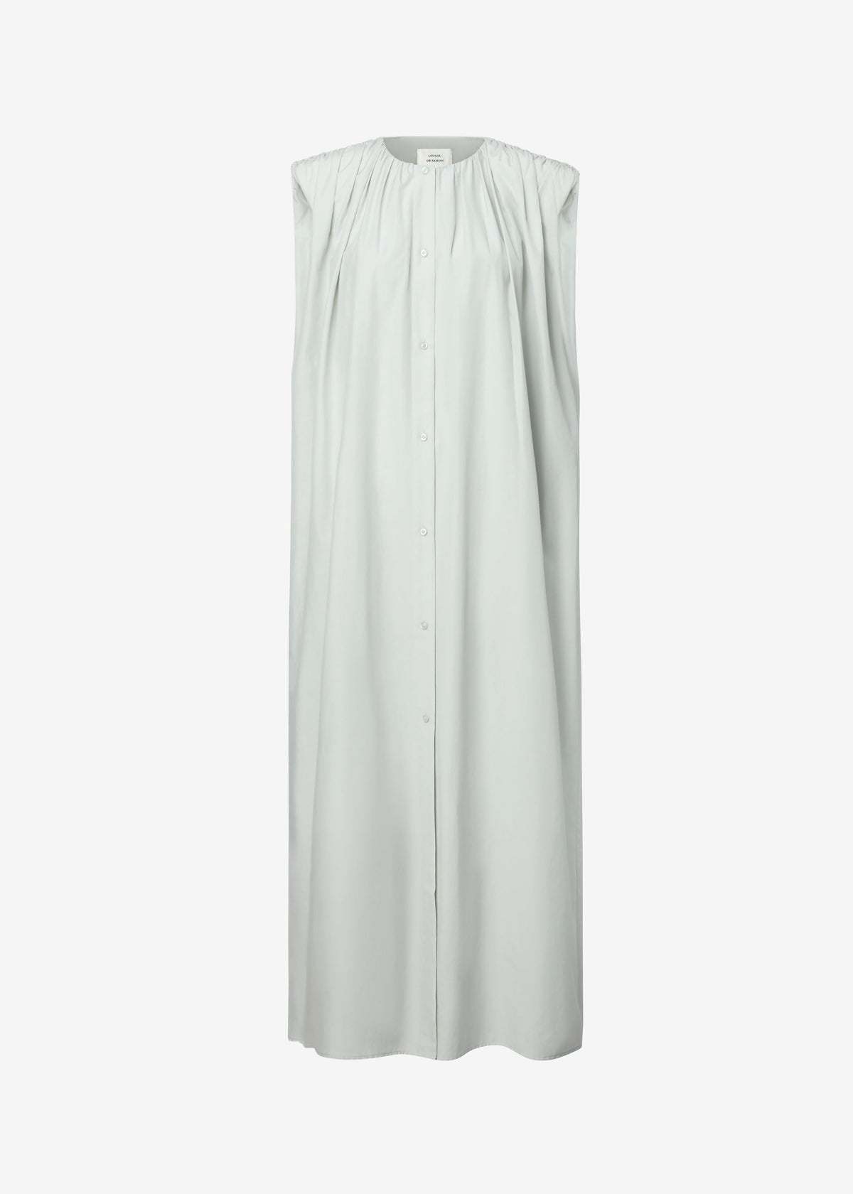 Loulou de Saison Cora Midi Cotton Silk Voile Dress - Mist – view 5 of 5