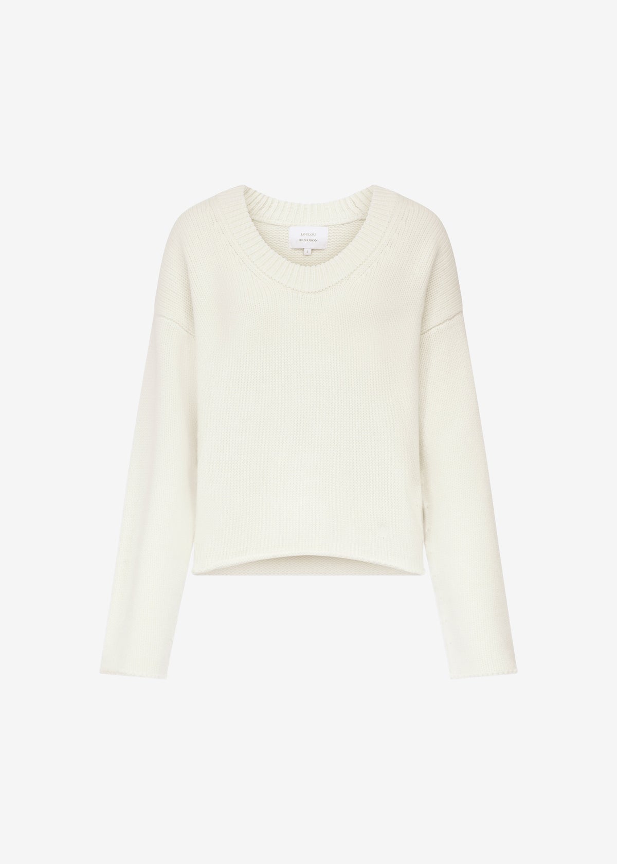 Loulou de Saison Derry Lds U-Neck Sweater - Ivory – view 6 of 6