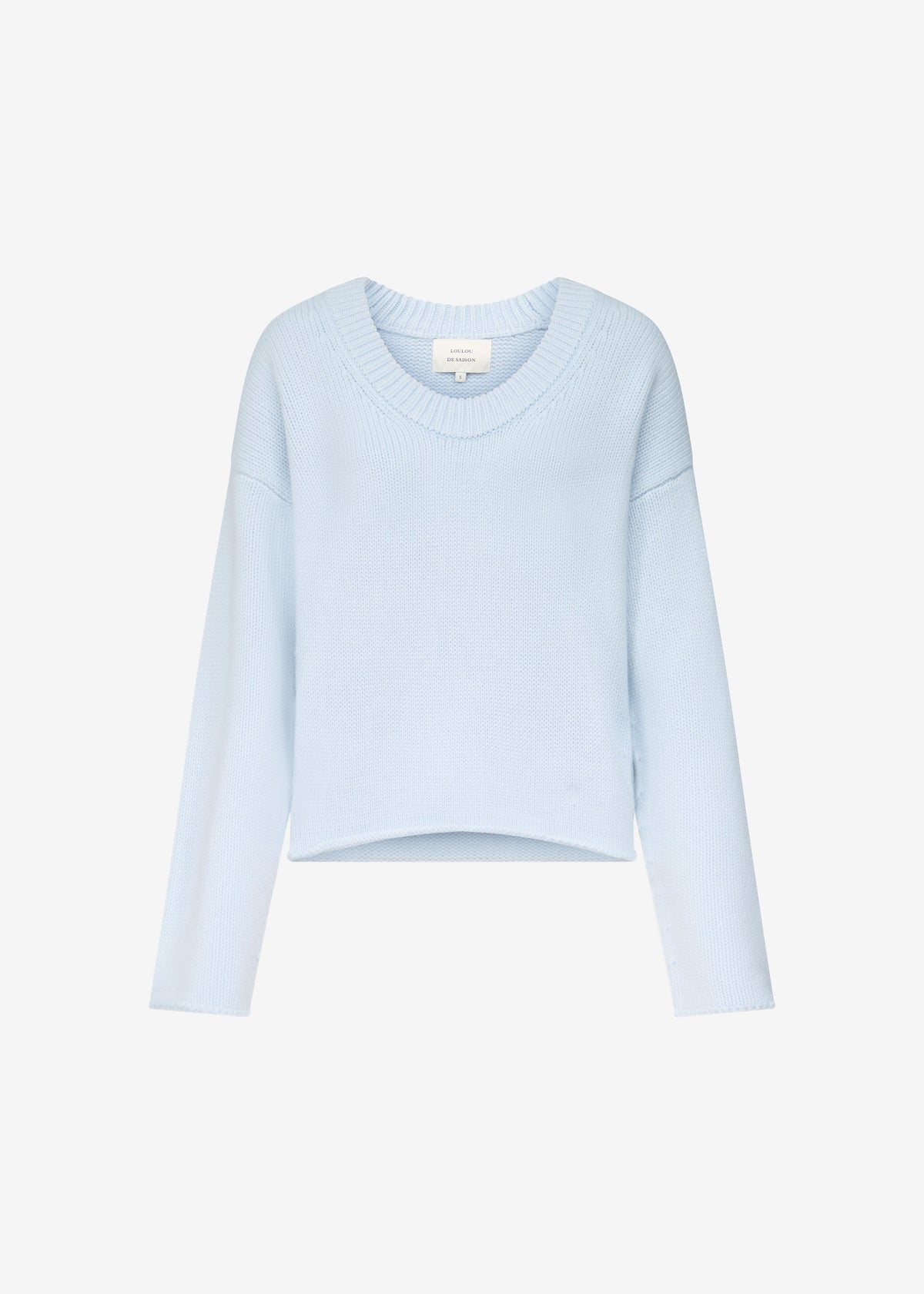 Loulou de Saison Derry Lds U-Neck Sweater - Light Blue – view 6 of 6