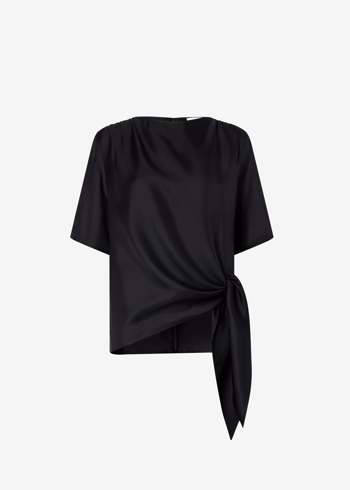 Loulou de Saison Mano Asymmetric Silk Top - Black – view 7 of 7