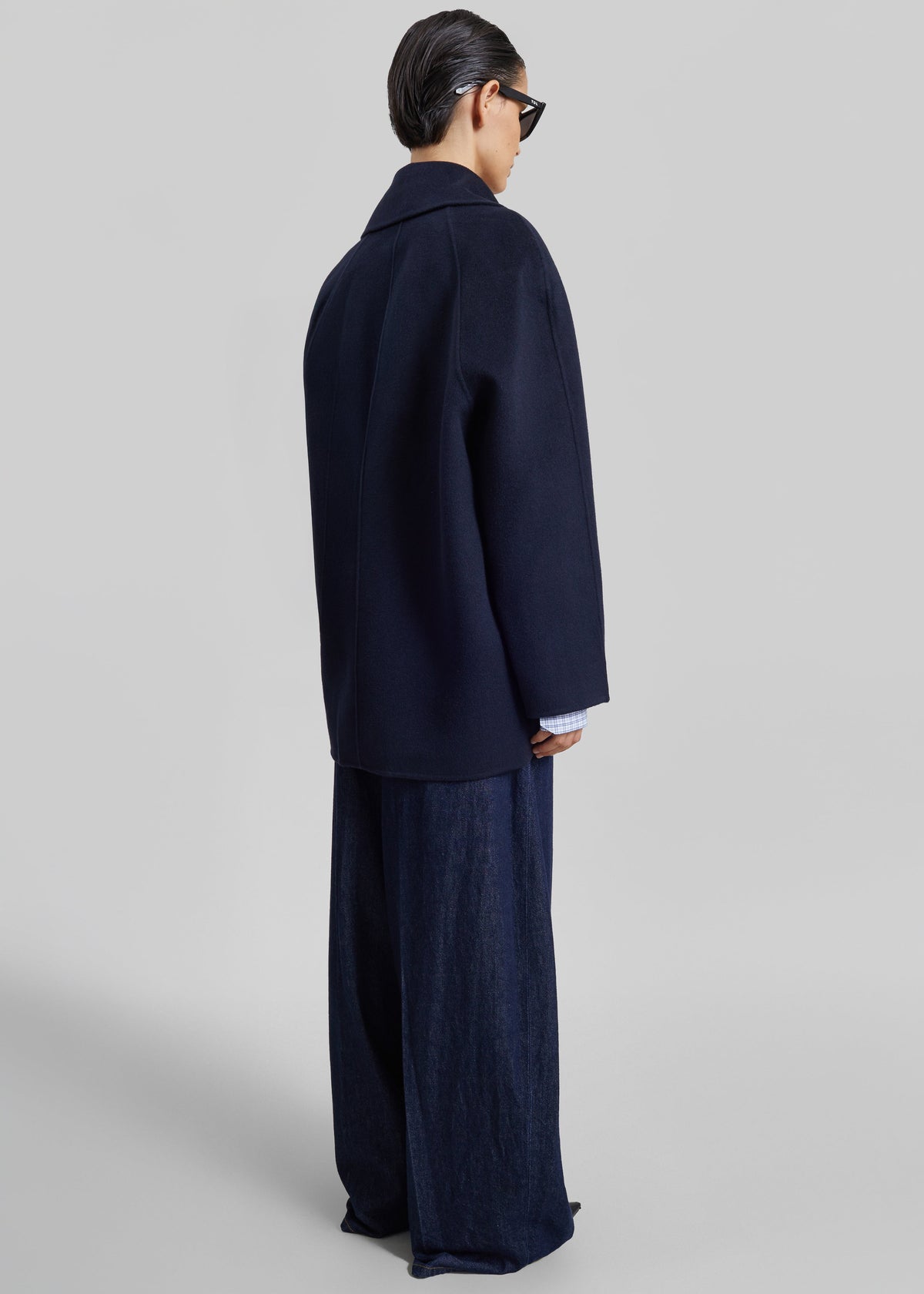 Loulou de Saison Neil Double Breasted Jacket - Navy Melange – view 6 of 7