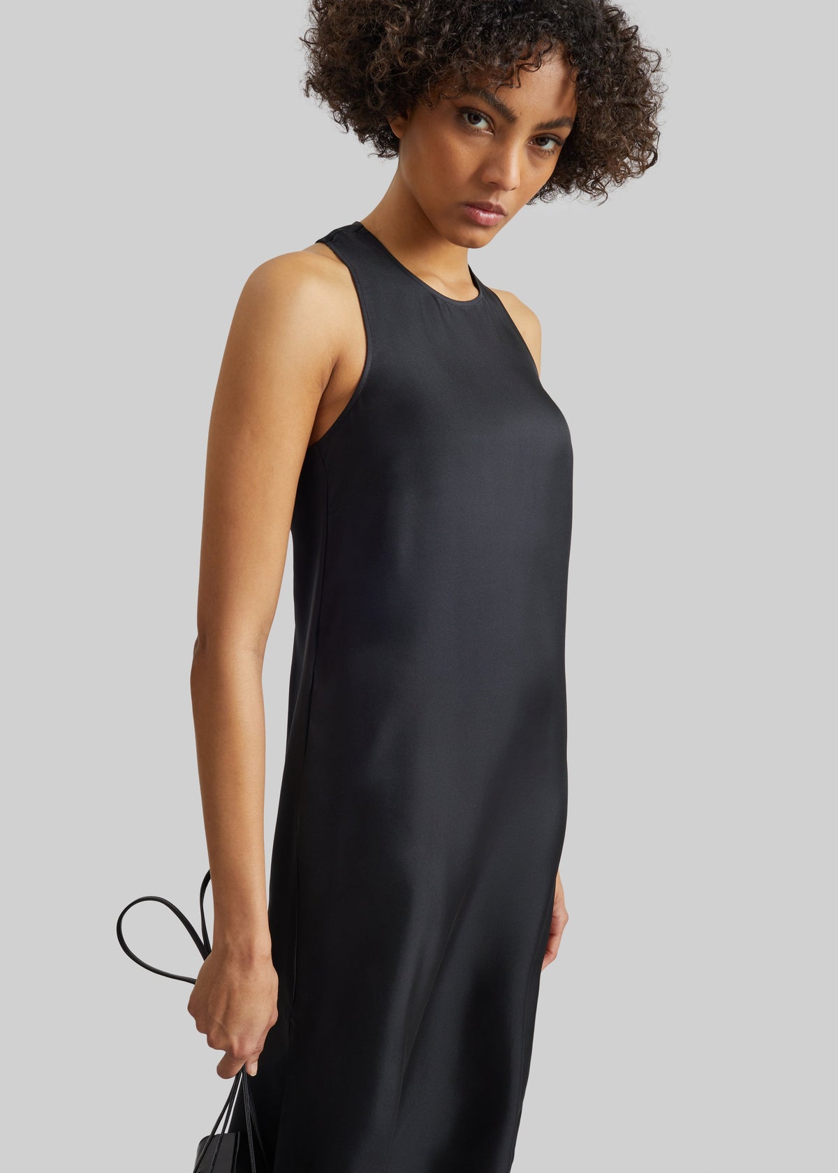 Loulou de Saison Paloma Long Silk Dress - Black – view 4 of 7