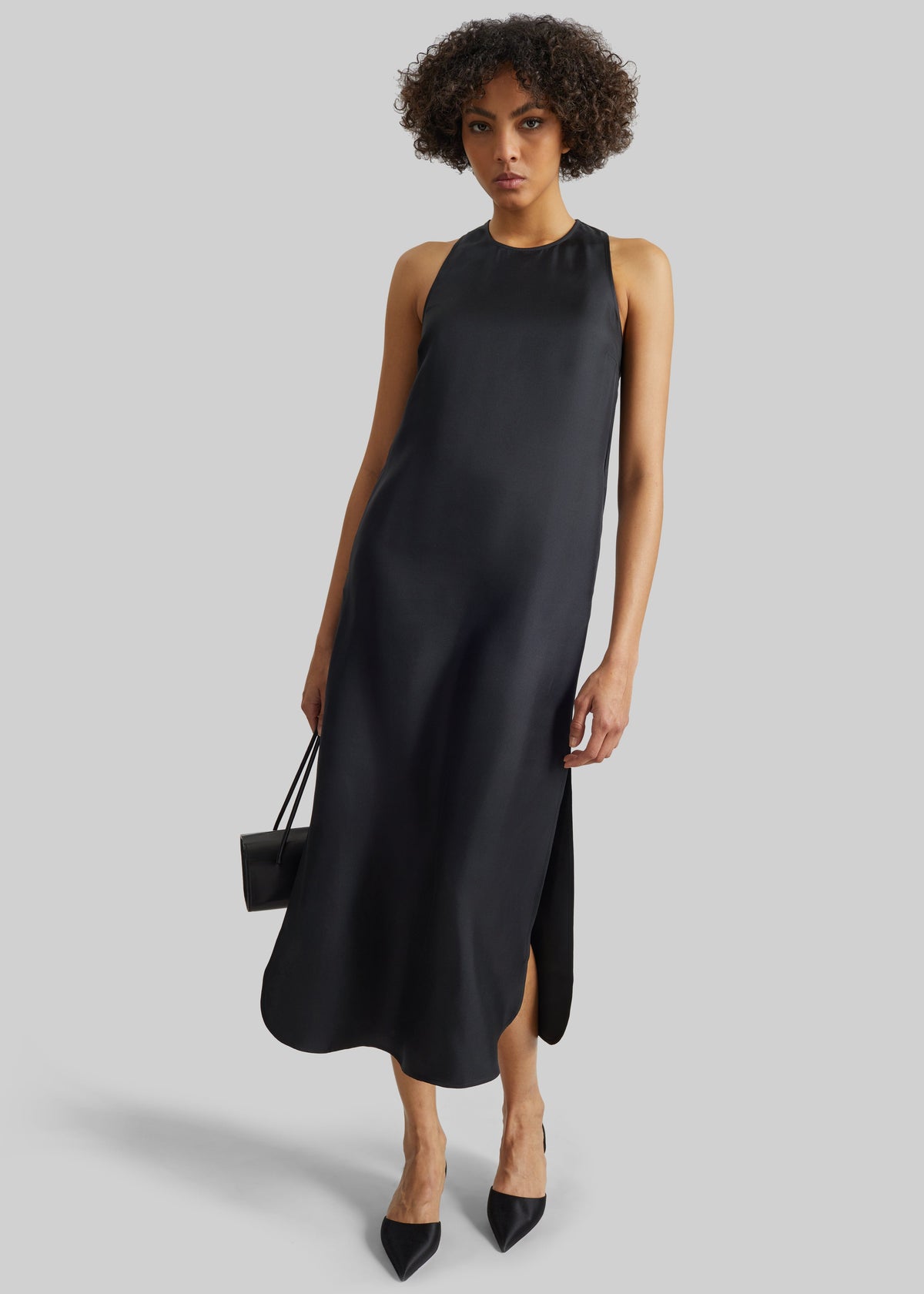 Loulou de Saison Paloma Long Silk Dress - Black – view 1 of 7