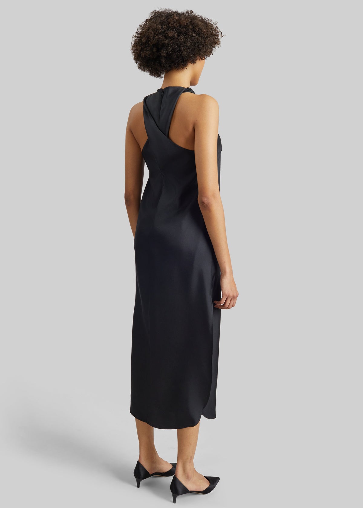 Loulou de Saison Paloma Long Silk Dress - Black – view 6 of 7