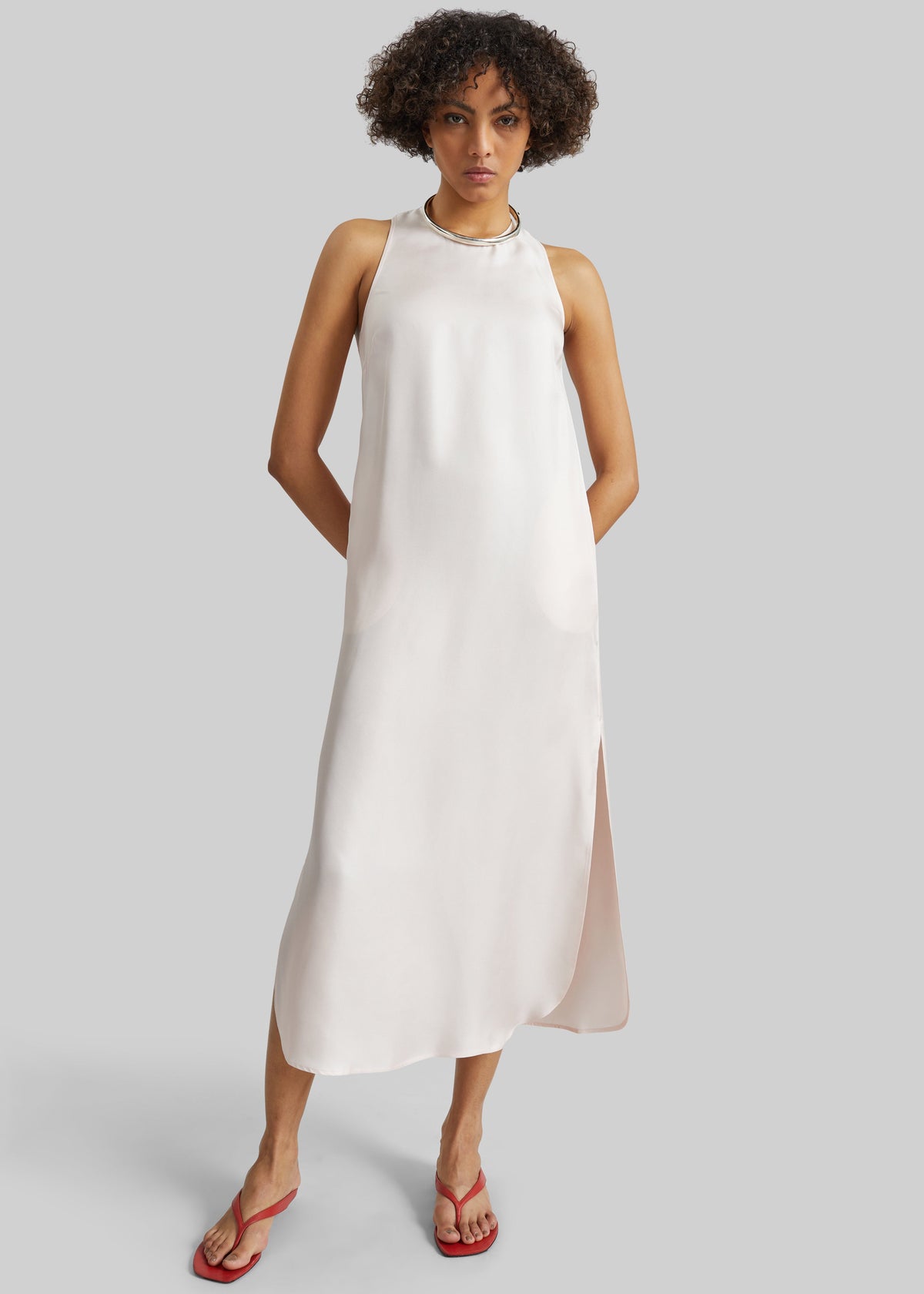 Loulou de Saison Paloma Long Silk Dress - Light Pink – view 1 of 6