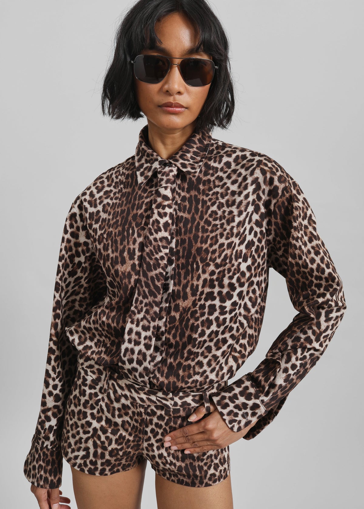 Lui Leopard Print Shirt - Brown – view 5 of 10