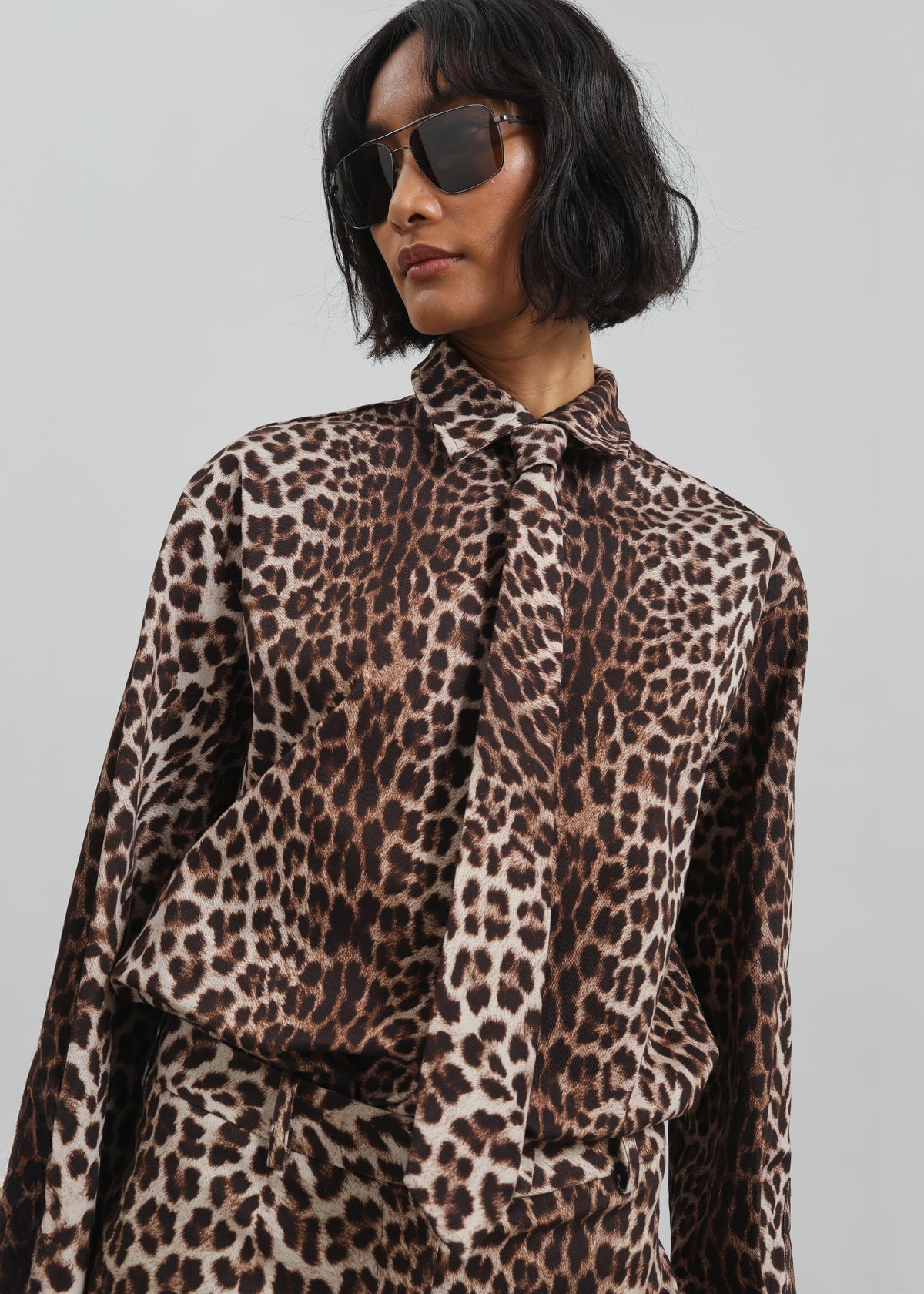 Lui Leopard Print Shirt - Brown – view 7 of 10