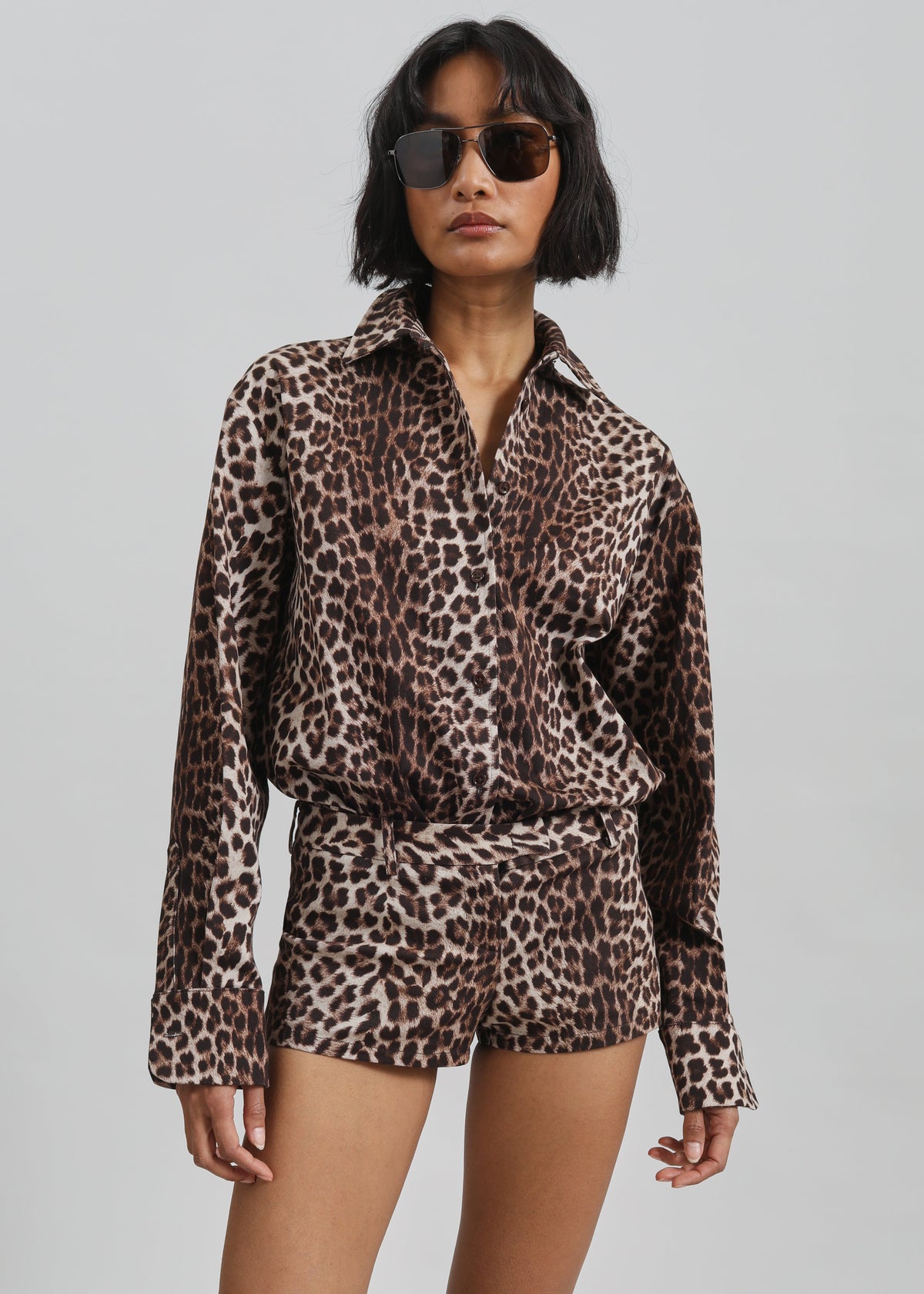 Lui Leopard Print Shirt - Brown – view 8 of 10