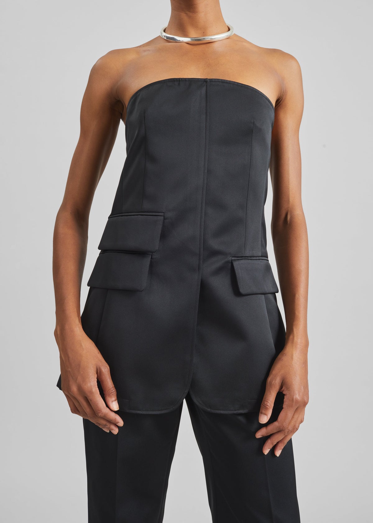 Luma Satin Bustier - Black – view 2 of 5