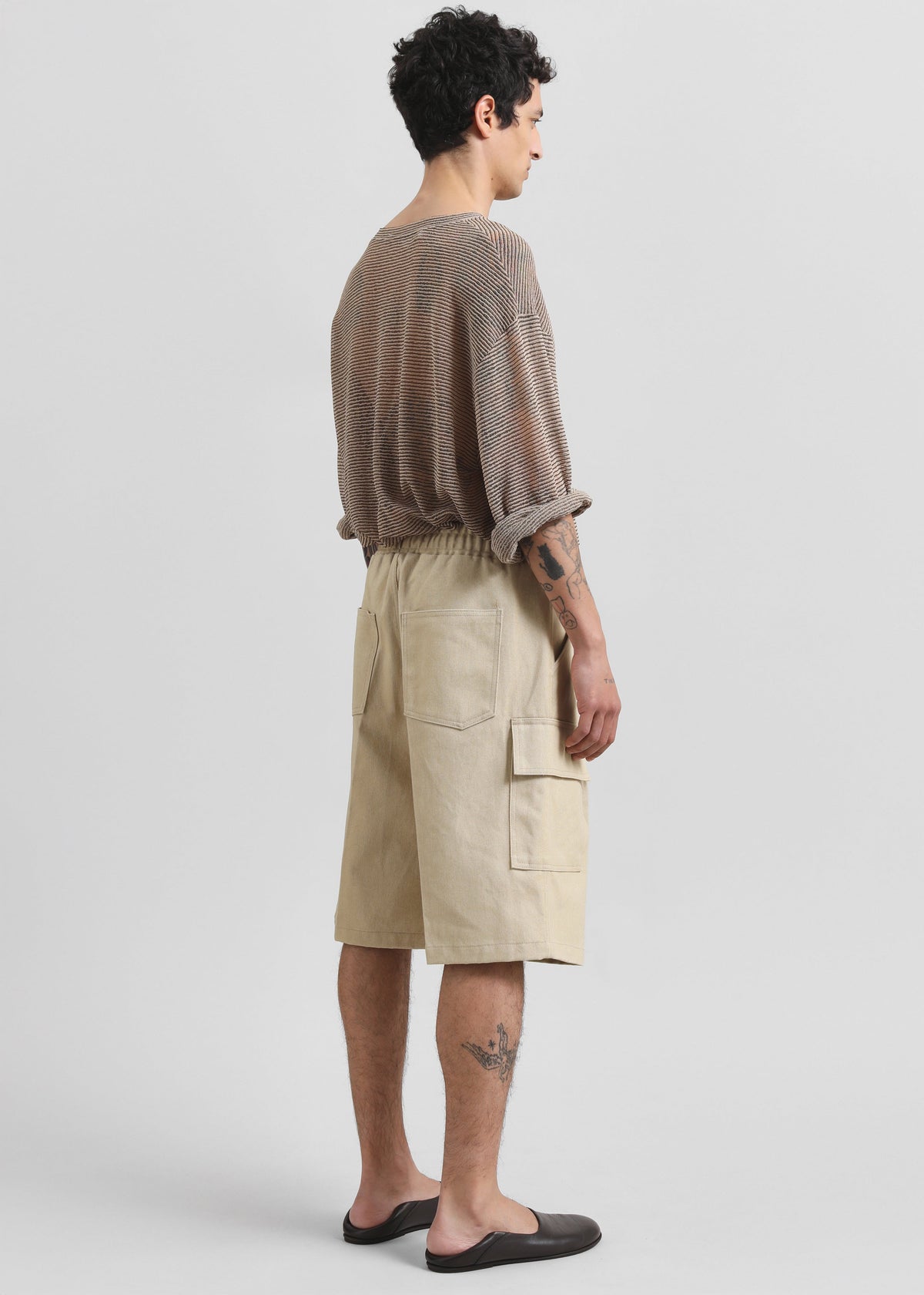 Luray Henley T-Shirt - Beige/Black Stripe – view 5 of 6