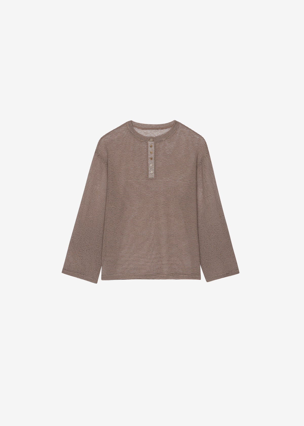 Luray Henley T-Shirt - Beige/Black Stripe – view 6 of 6