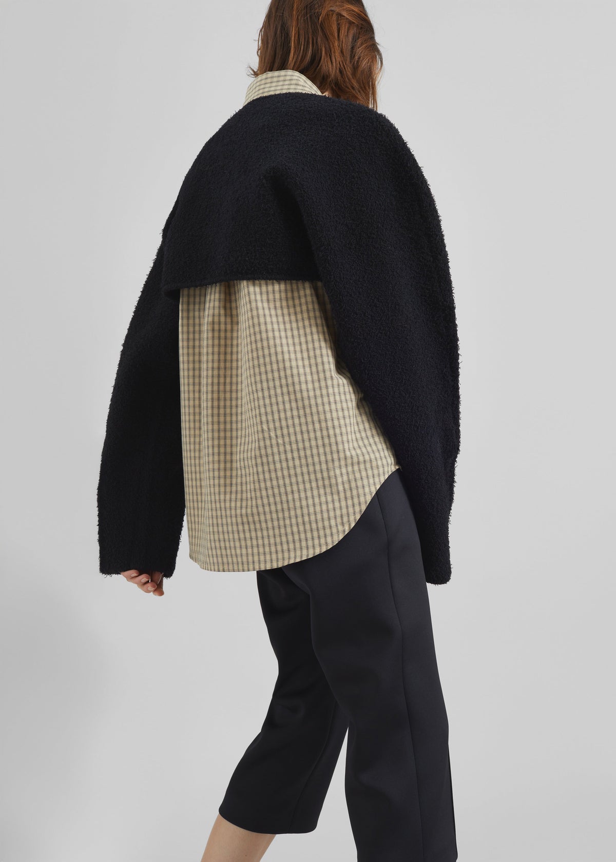 Lyall Fuzzy Cropped Jacket - Black – view 8 of 9