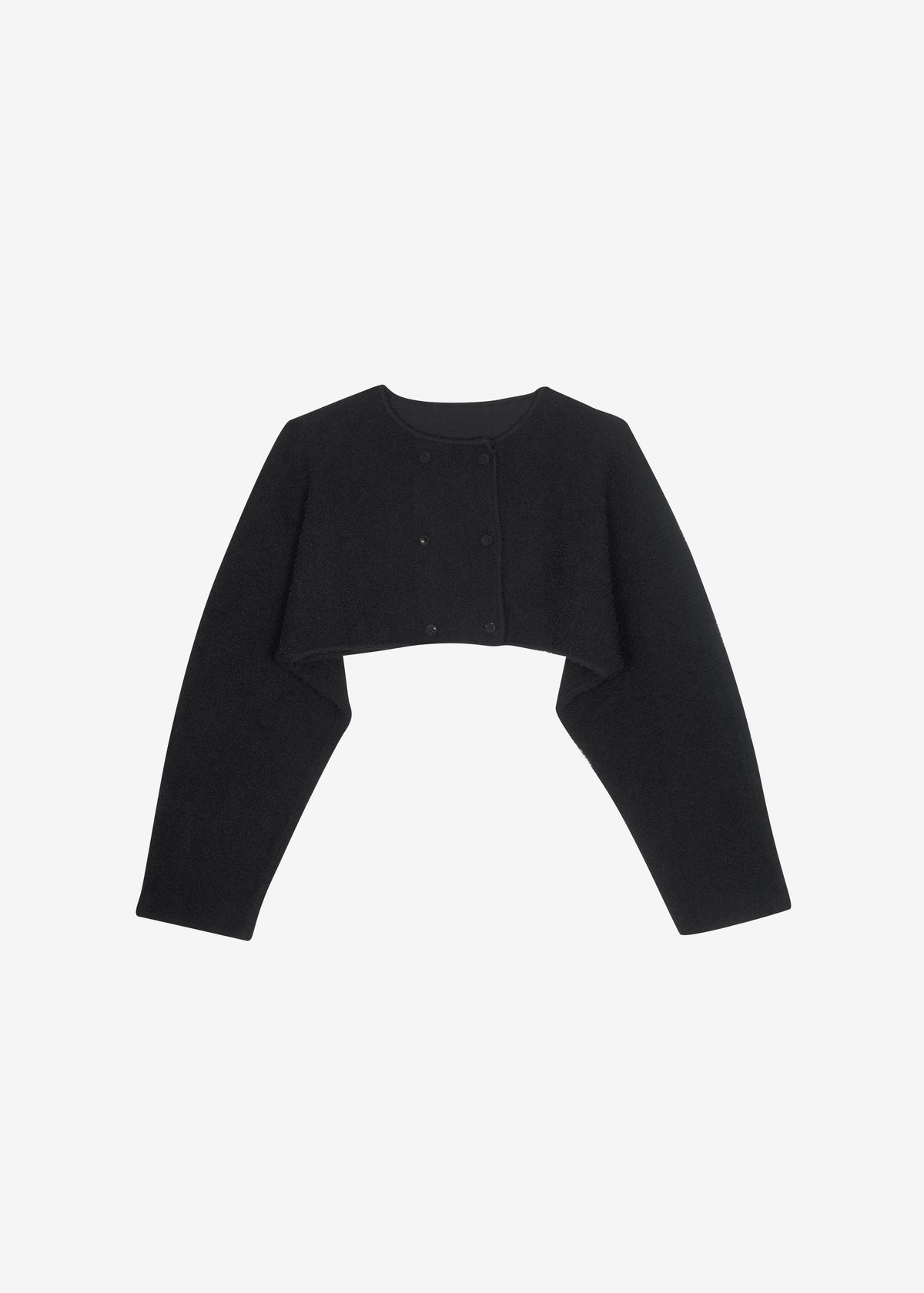 Lyall Fuzzy Cropped Jacket - Black – view 9 of 9
