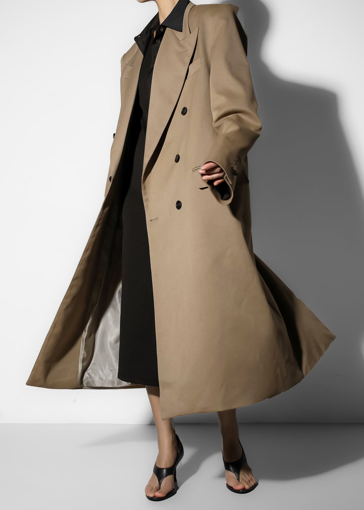 London Double Breasted Coat - Taupe – view 10 of 12