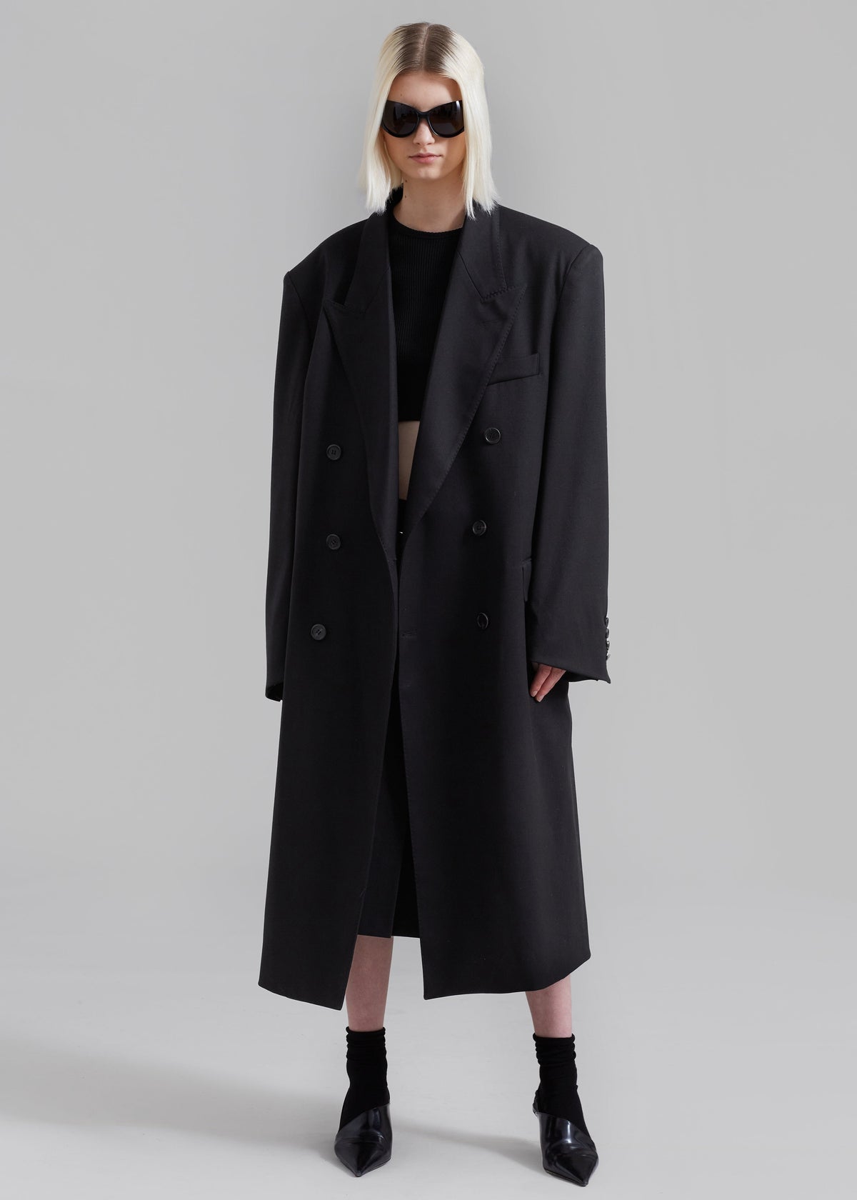 London Double Breasted Coat - Black – view 2 of 13