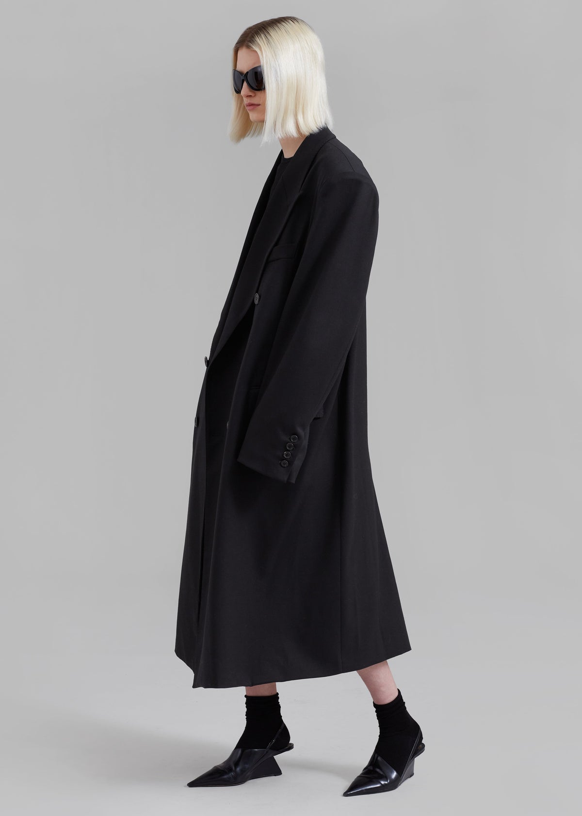 London Double Breasted Coat - Black – view 9 of 13