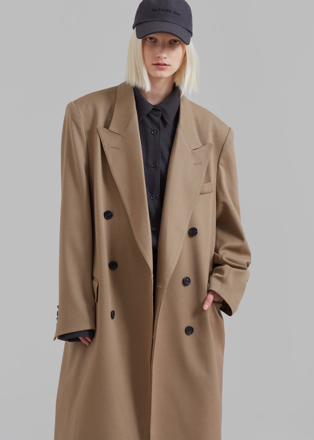 London Double Breasted Coat - Taupe – view 7 of 12