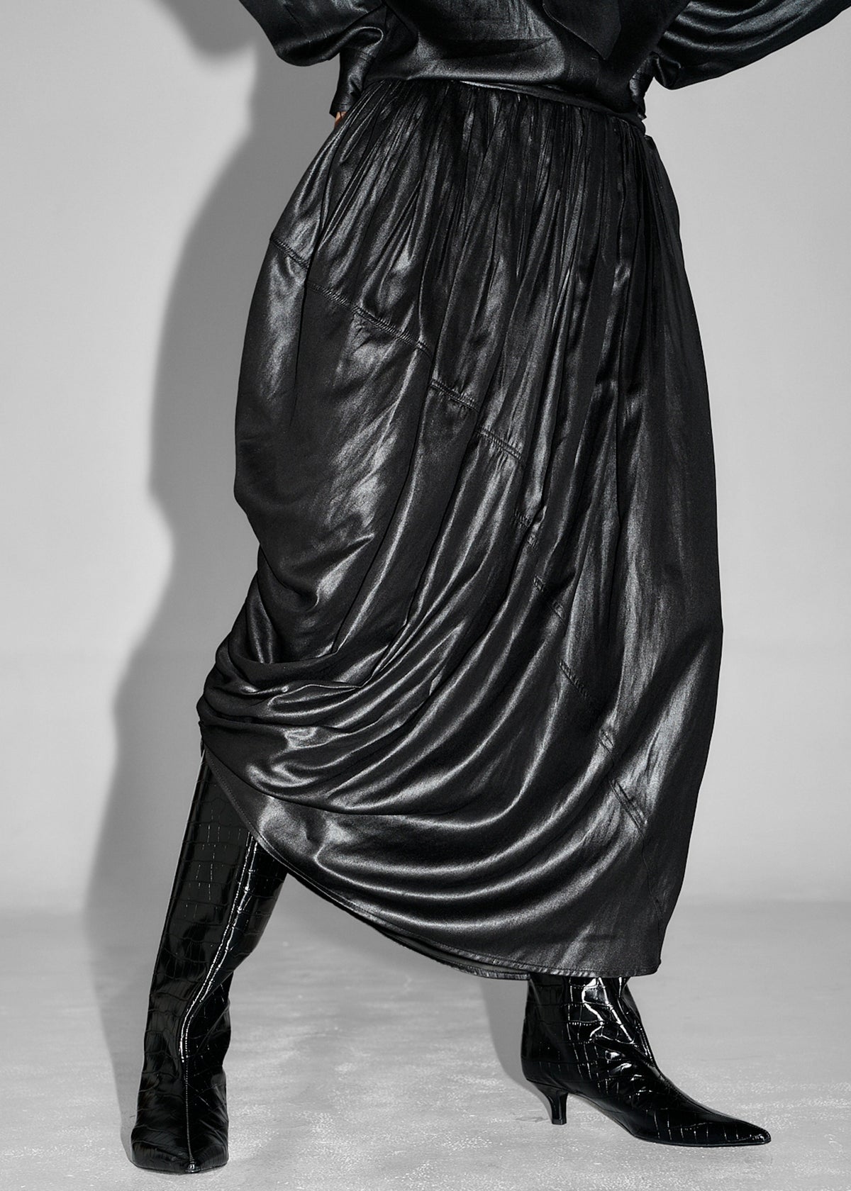 Mabillon Corded Draped Skirt - Black – view 4 of 8