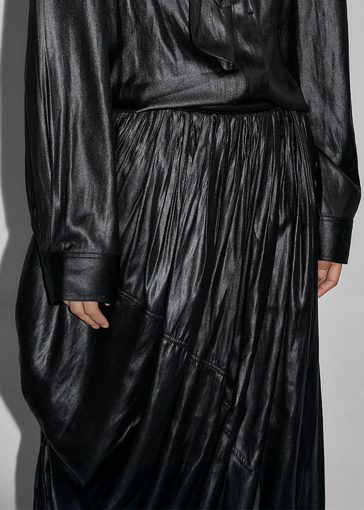 Mabillon Corded Draped Skirt - Black – view 5 of 8