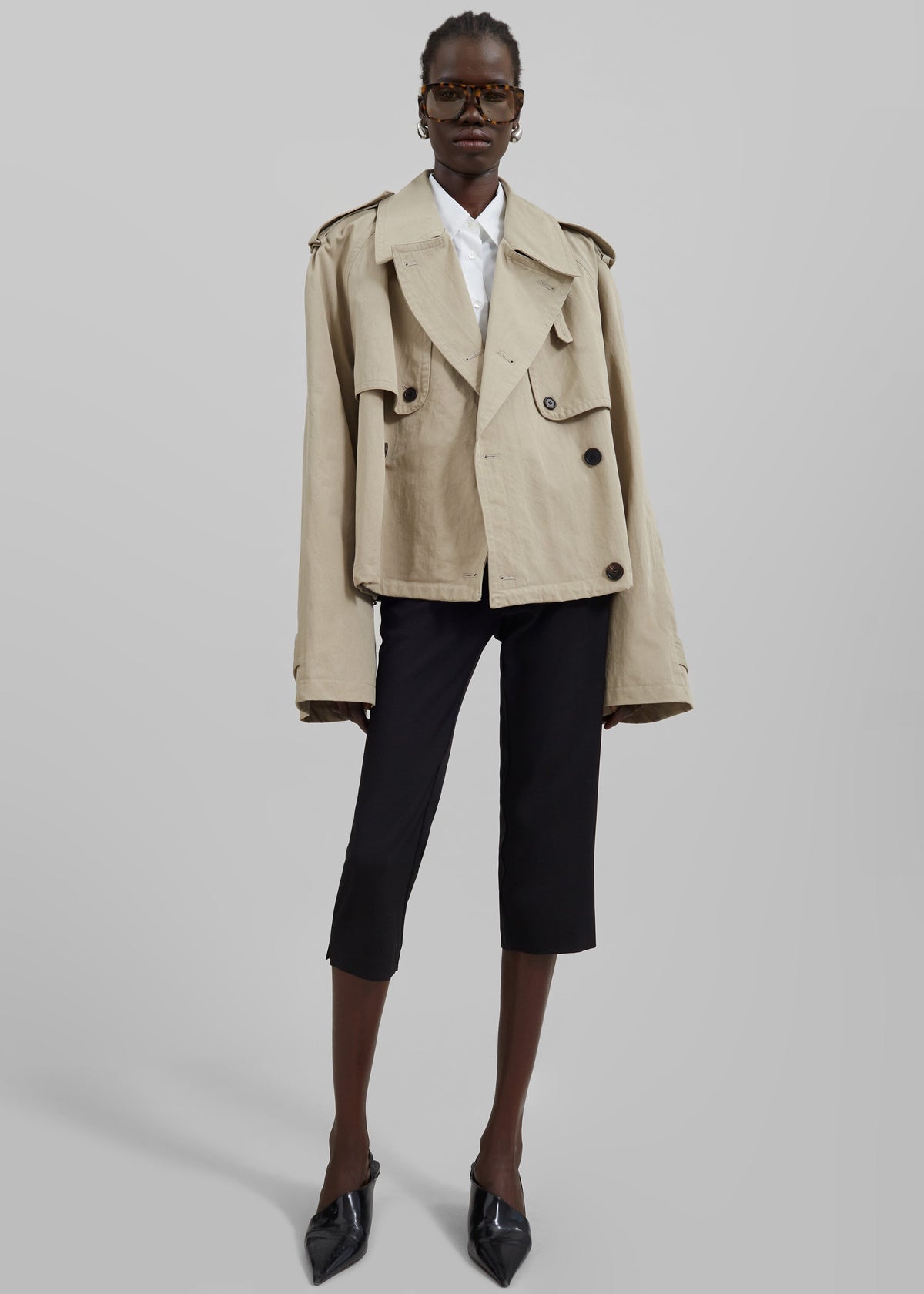 Mads Cropped Trench - Beige – view 9 of 15
