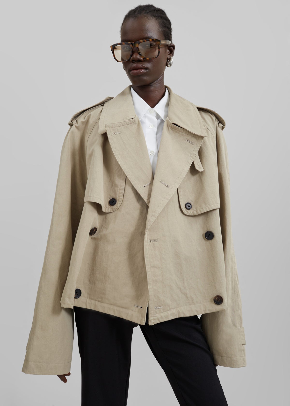 Mads Cropped Trench - Beige – view 12 of 15