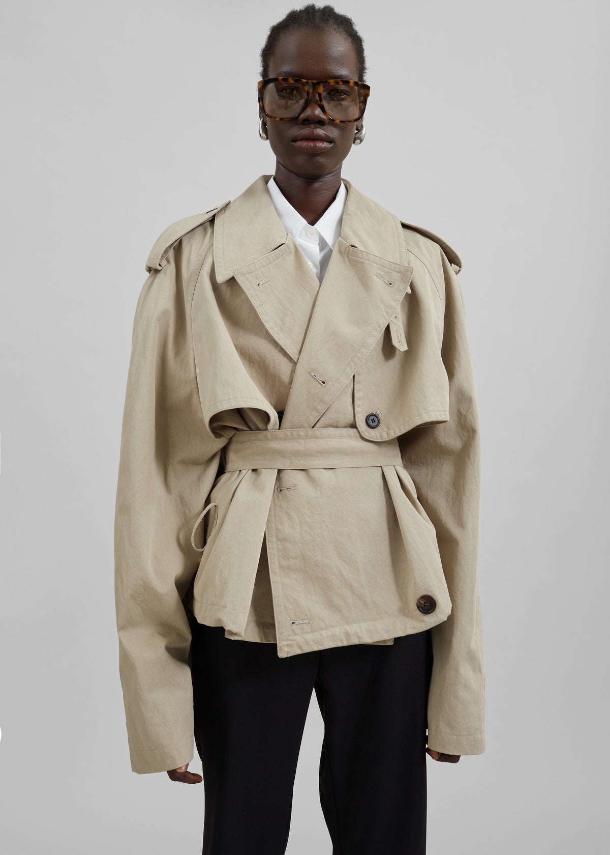 Mads Cropped Trench - Beige – view 7 of 15