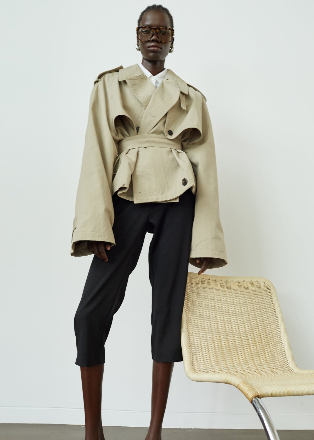 Mads Cropped Trench - Beige – view 1 of 15