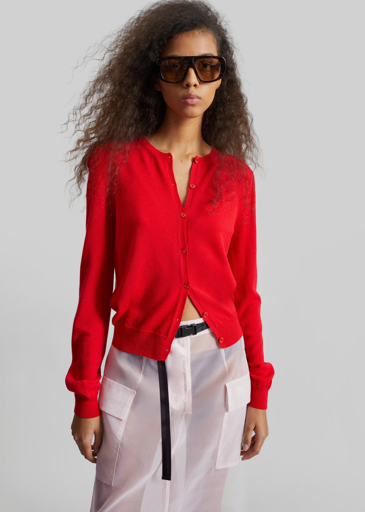 Mahim Superfine Wool Cardigan - Red – view 2 of 7