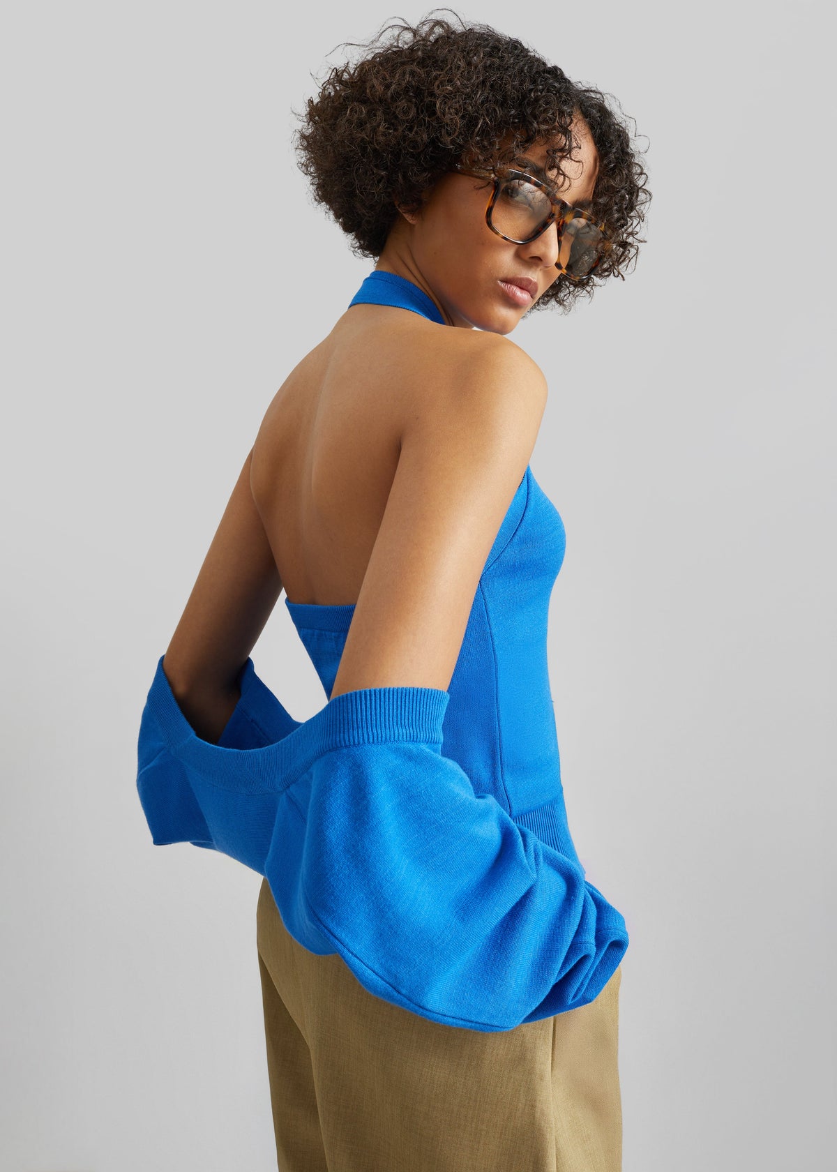 Maia Convertible Knit Halter Top - Cobalt – view 3 of 9