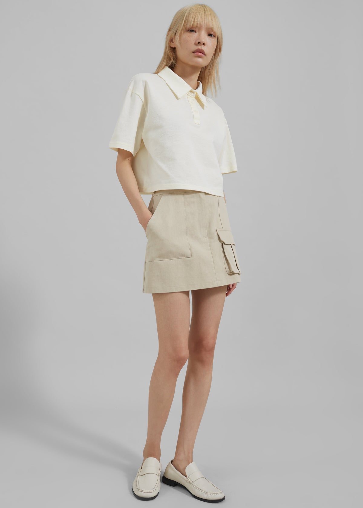 Malia Cargo Mini Skirt - Beige – view 5 of 10