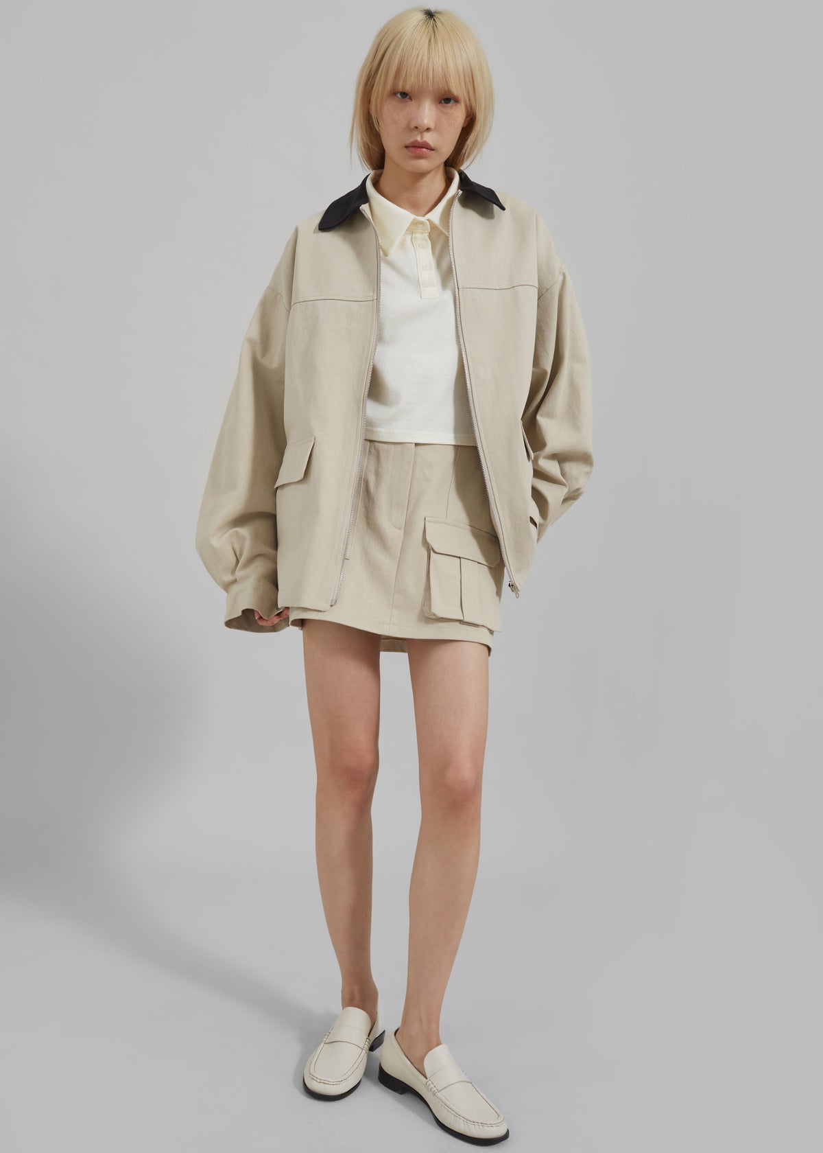 Malia Cargo Mini Skirt - Beige – view 2 of 10