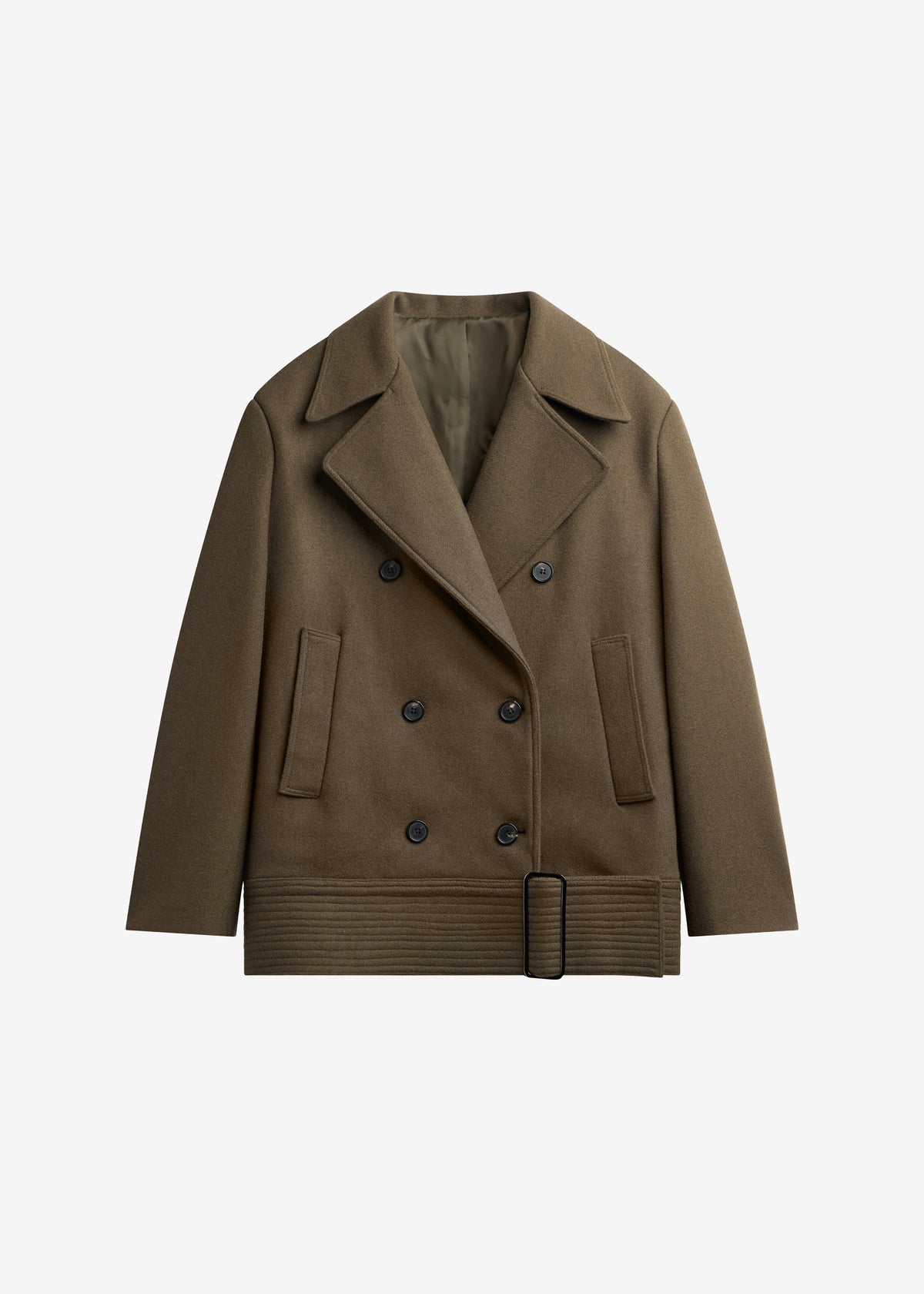Manali Belted Peacoat - Olive Brown – view 9 of 9