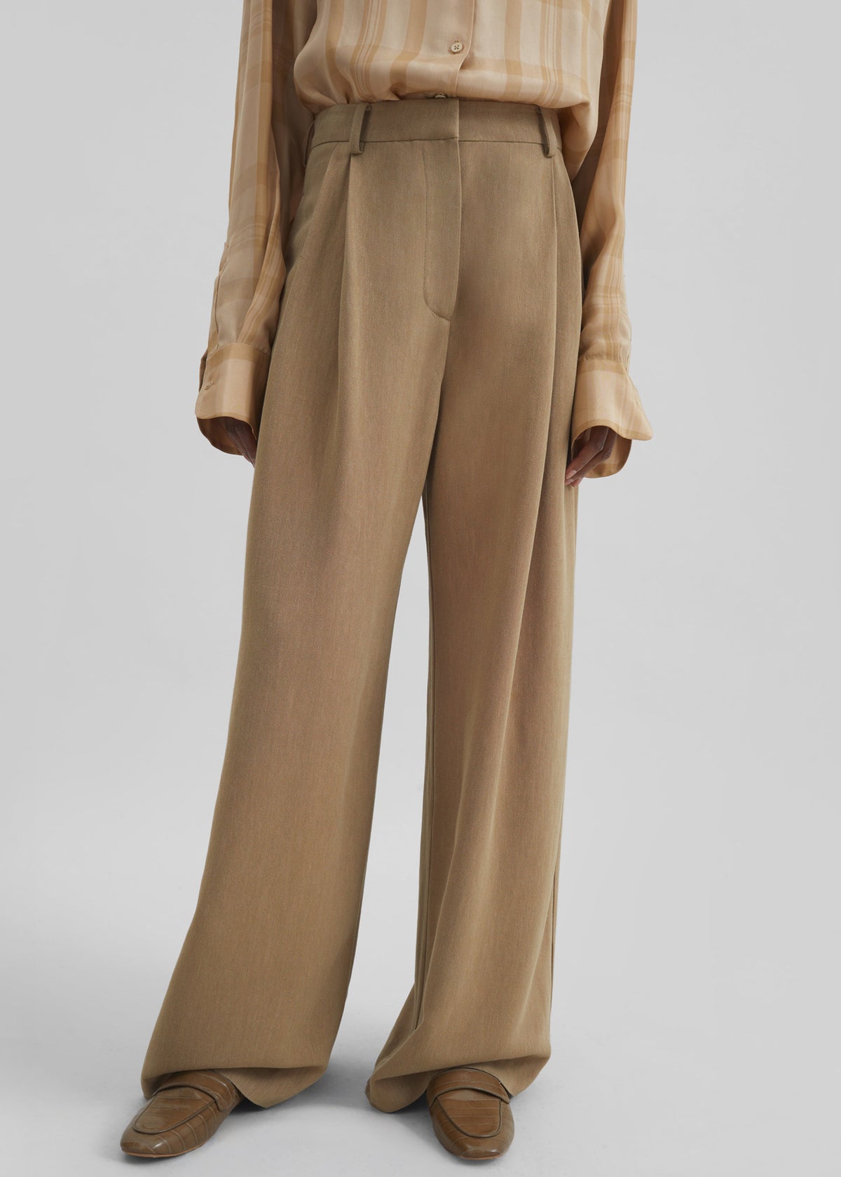 Marfa Linen Pleated Trousers - Camel – view 3 of 8