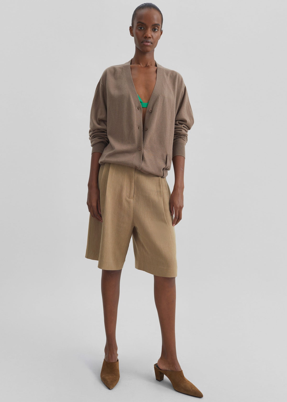 Marfa Linen Bermuda Shorts - Camel – view 1 of 7