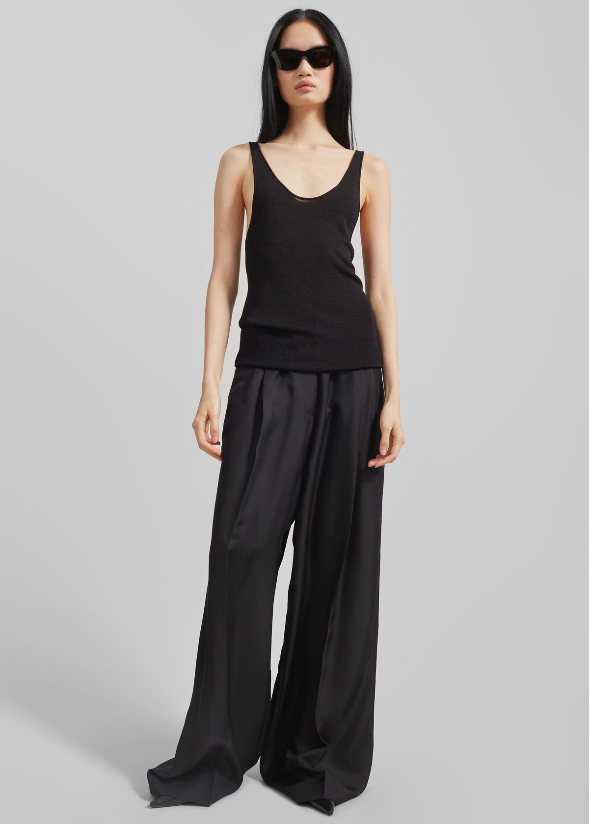 Marfa Pleated Silk Trousers - Black – view 2 of 6