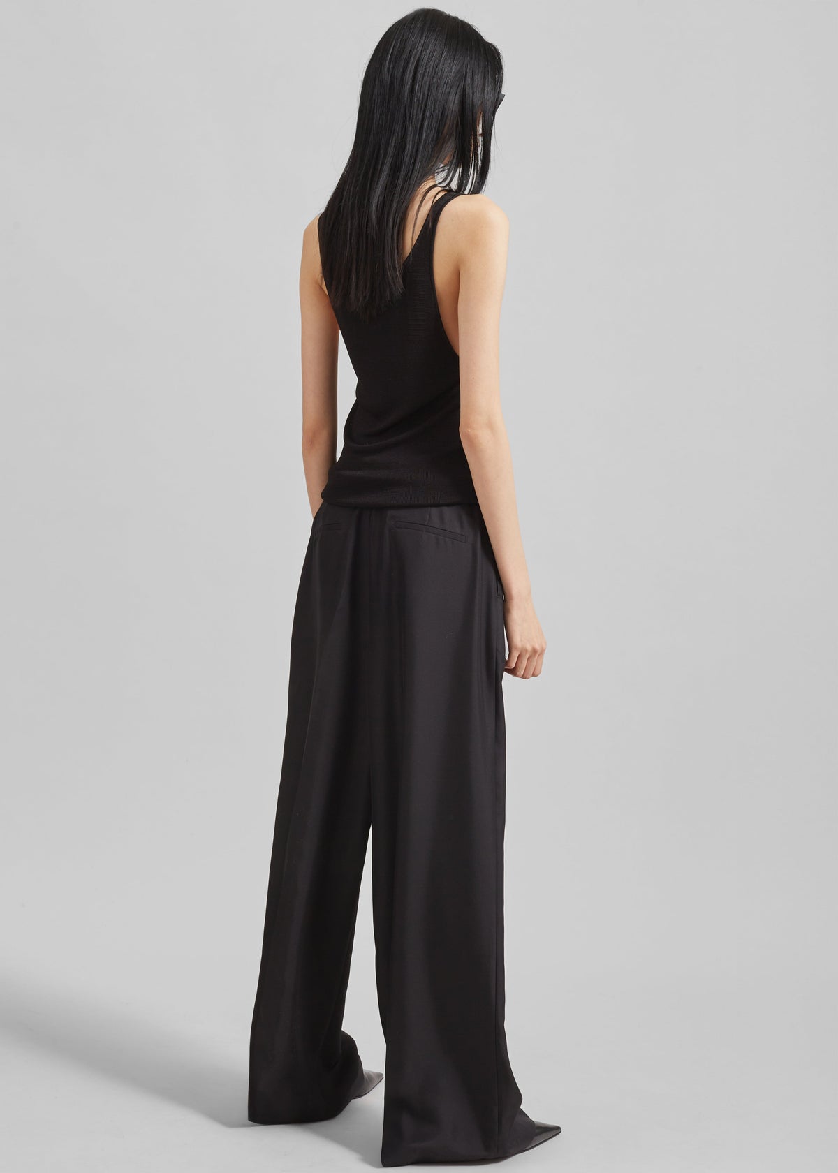 Marfa Pleated Silk Trousers - Black – view 5 of 6