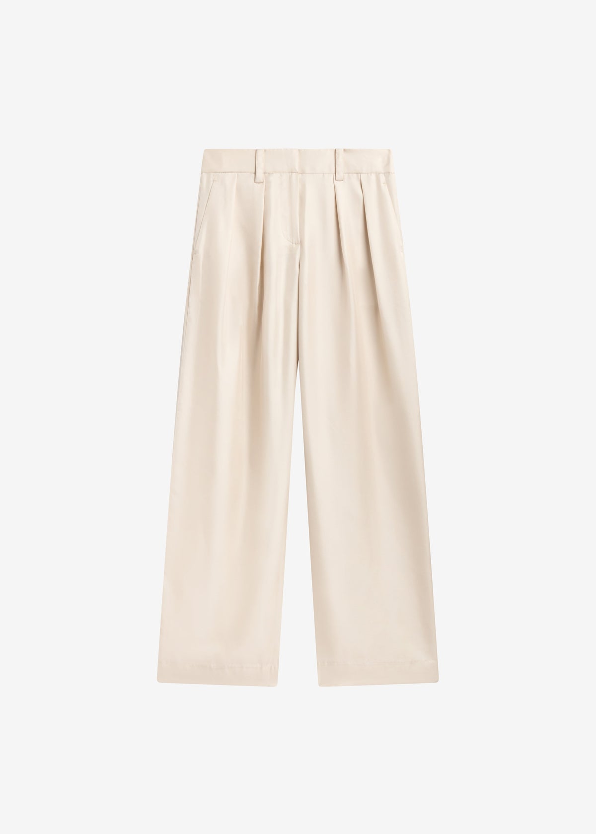 Marfa Pleated Silk Trousers - Ivory – view 7 of 7