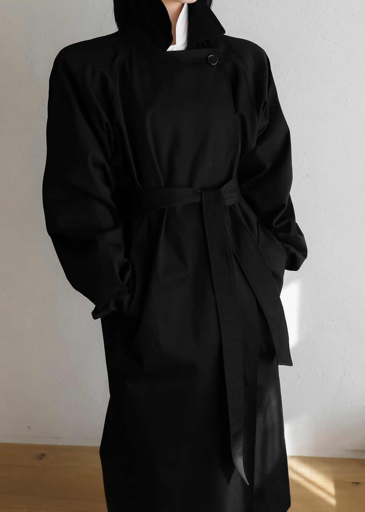 Marisol Box Shoulder Trench - Black – view 5 of 13