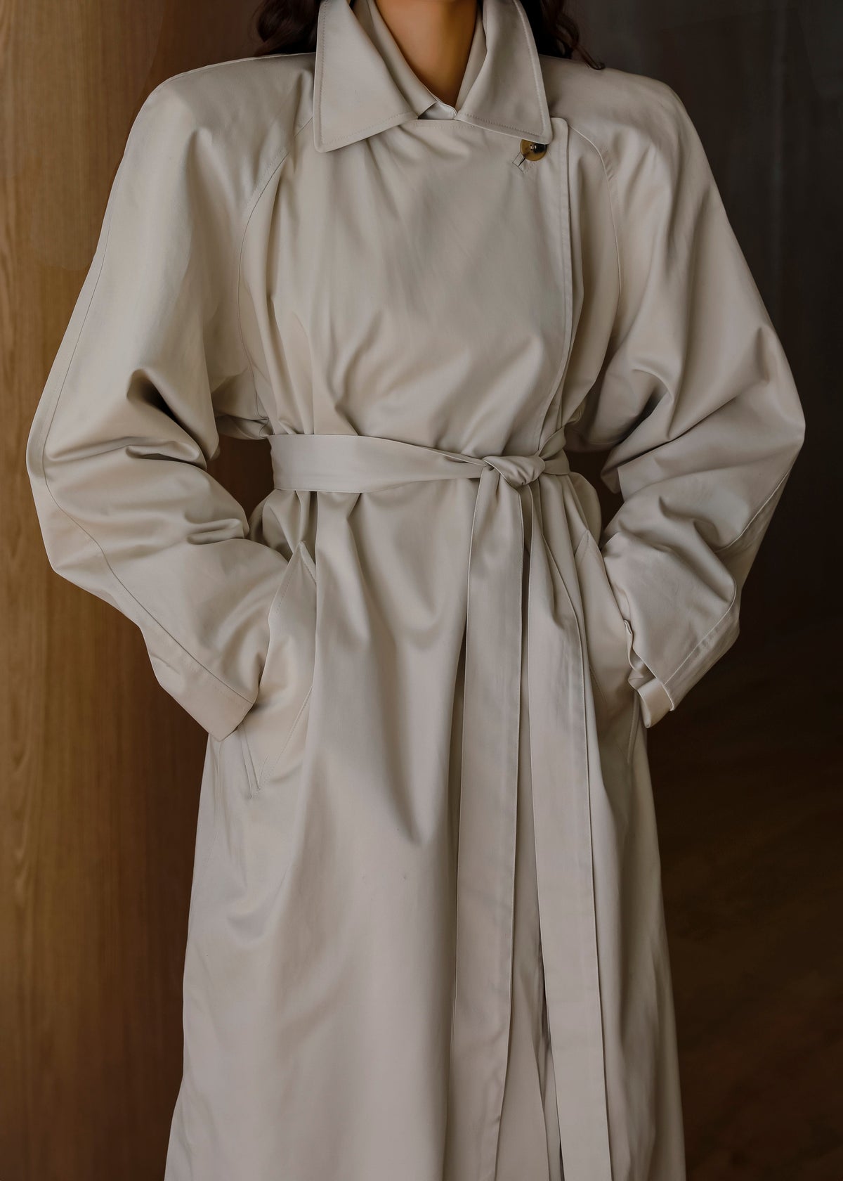 Marisol Box Shoulder Trench - Bone – view 6 of 15