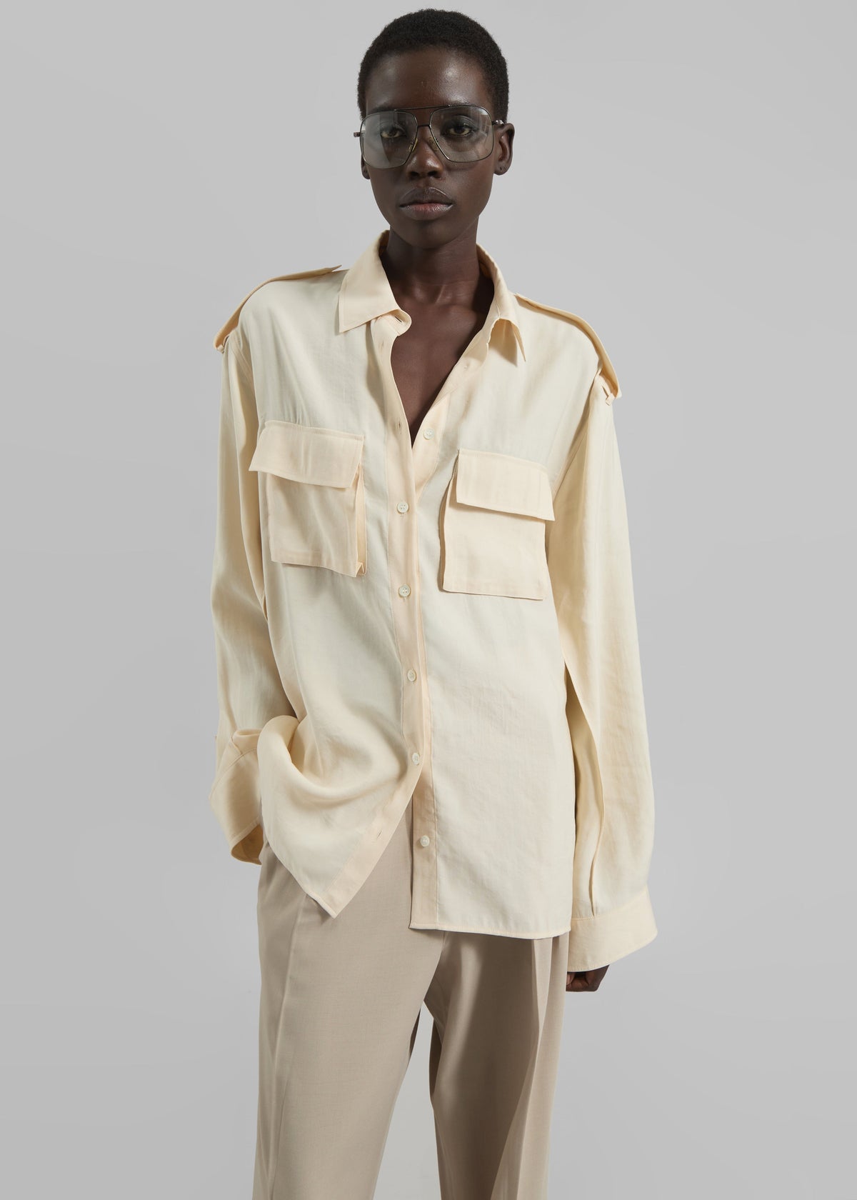 Marlon Button Up Shirt - Beige – view 2 of 9