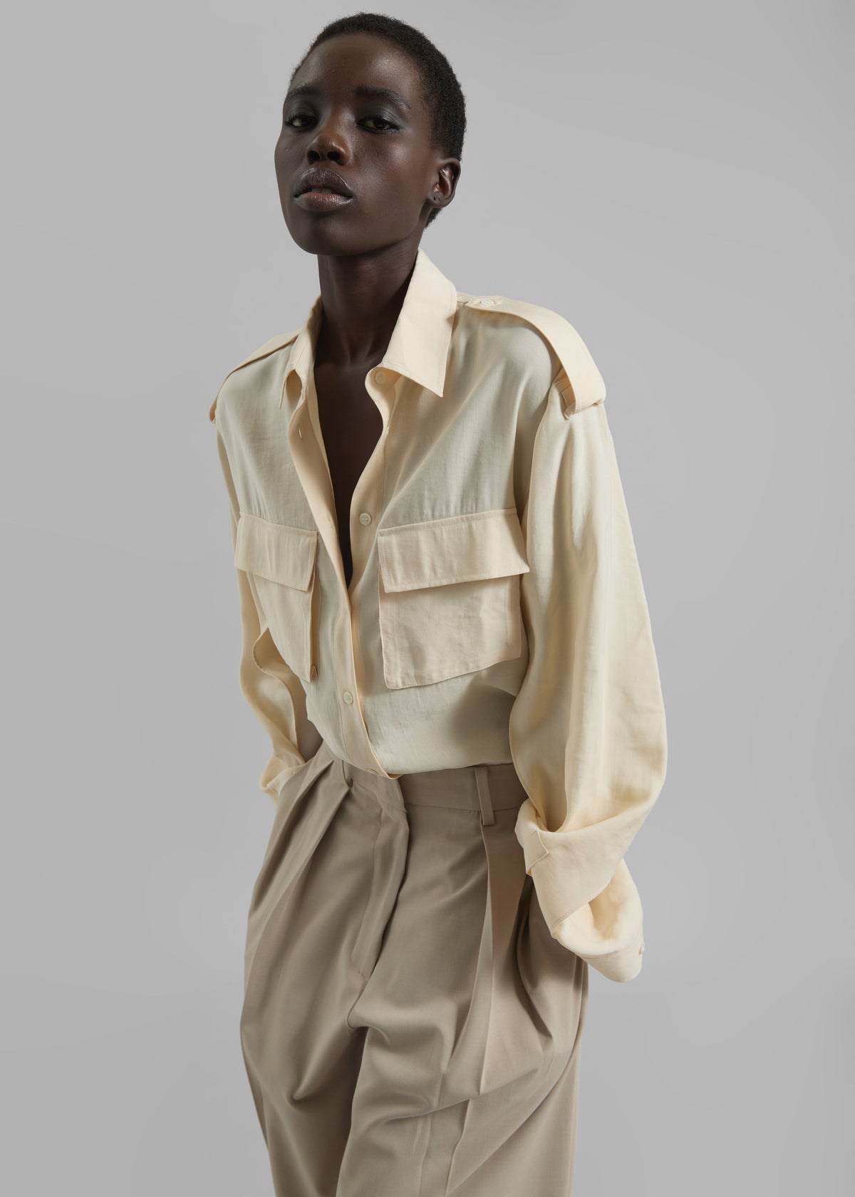 Marlon Button Up Shirt - Beige – view 1 of 9