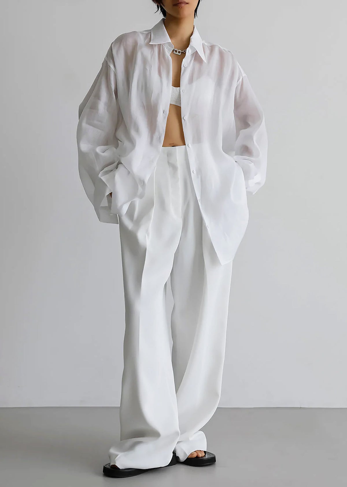 Marlow Oversized Linen Shirt - White – view 8 of 10