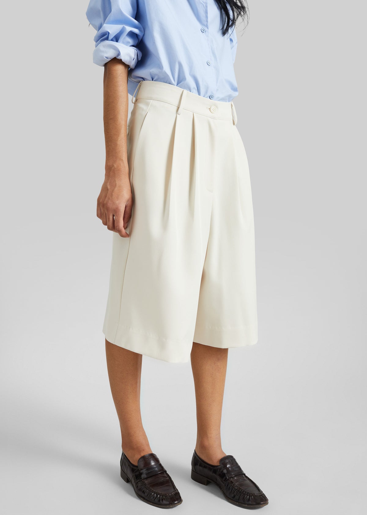 Martel Pleated Bermuda Shorts - Cream – view 1 of 8