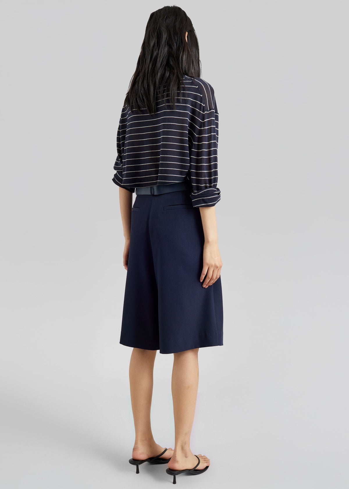 Martel Pleated Bermuda Shorts - Navy – view 8 of 9
